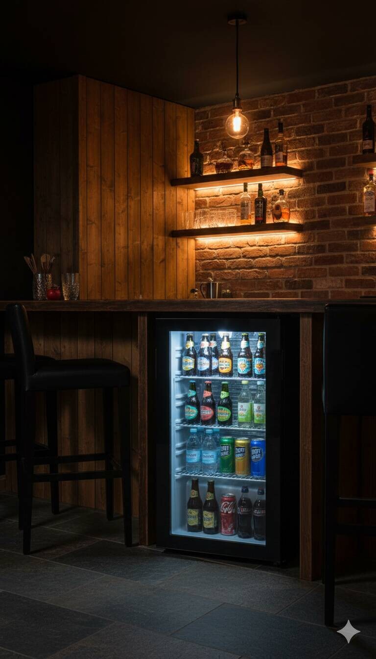 POCOline Glastürkühlschrank GTK85-93ES schwarz B/H/T: ca. 47x84x44 cm