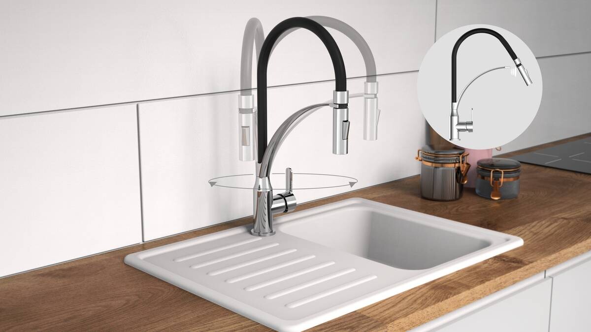 Spültisch-Armatur Carneo schwarz