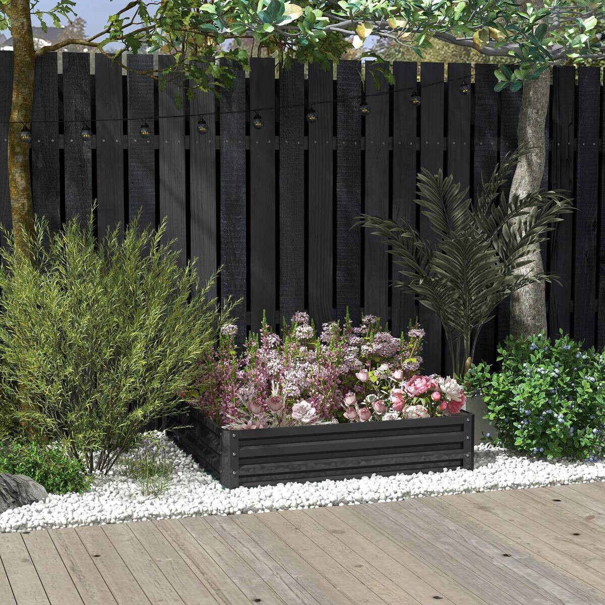 Outsunny Pflanzenbeet mit offenem Boden B/H/L: ca. 120x30x120 cm