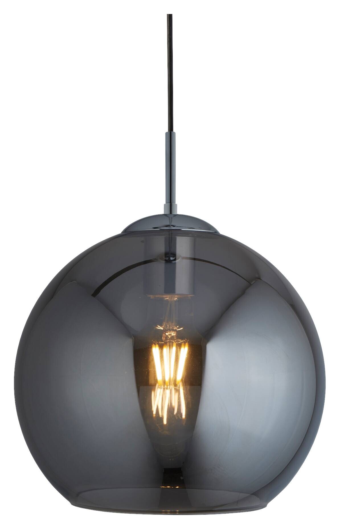 Searchlight Pendelleuchte Balls Chrom Stahl Glas B/H/D: ca. 30x120x30 cm E27 1 Brennstellen