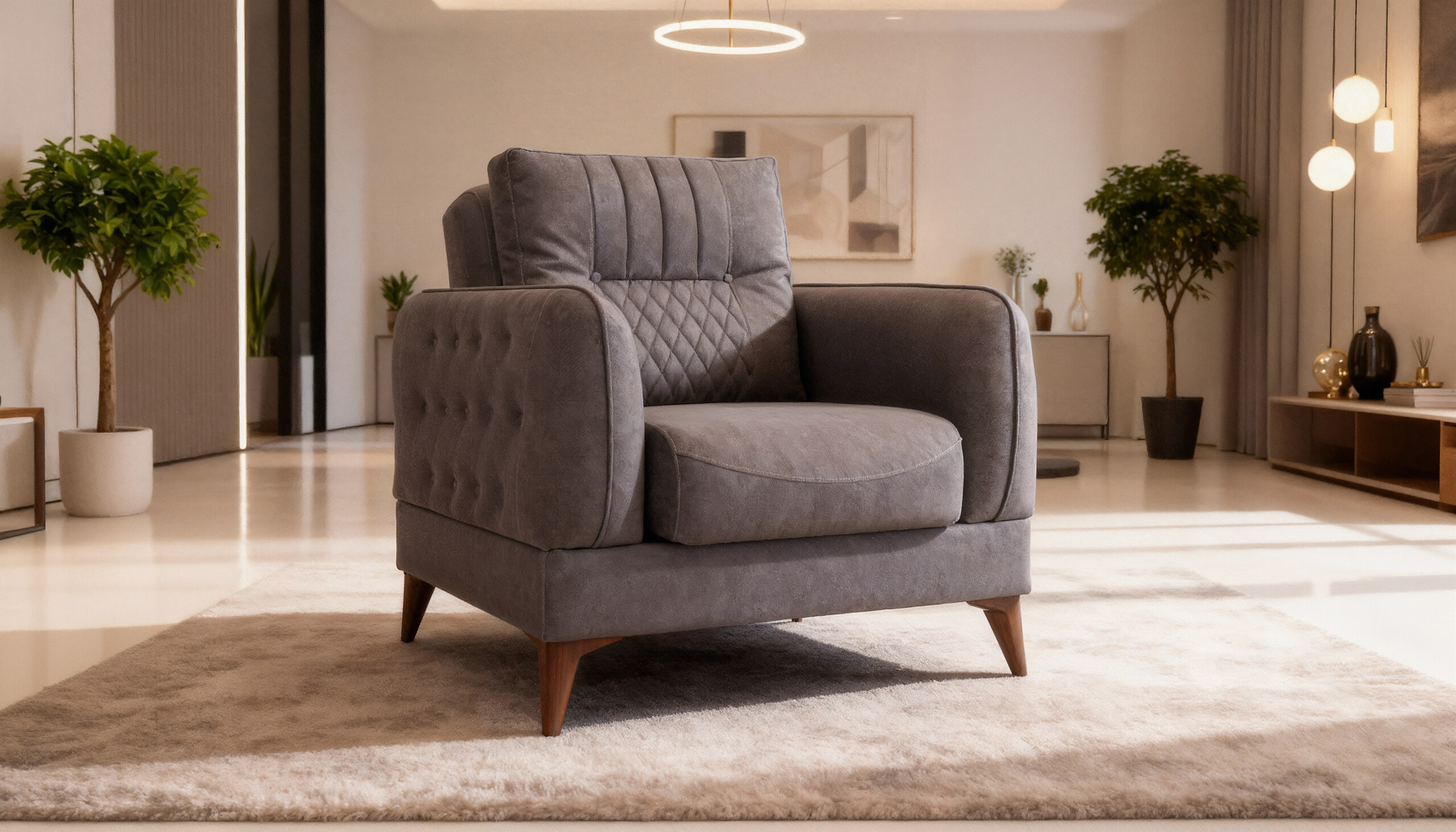 Sofa 3-2-1 Mislina blaugrau Microfaser