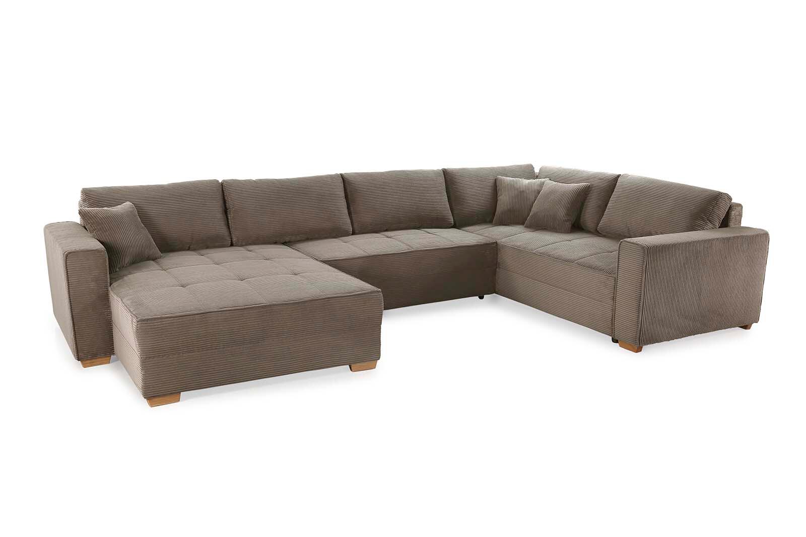 Wohnlandschaft taupe Microfaser B/H/T: ca. 379x86x227 cm Wohnlandschaft taupe Microfaser B/H/T: ca. 379x86x227 cm