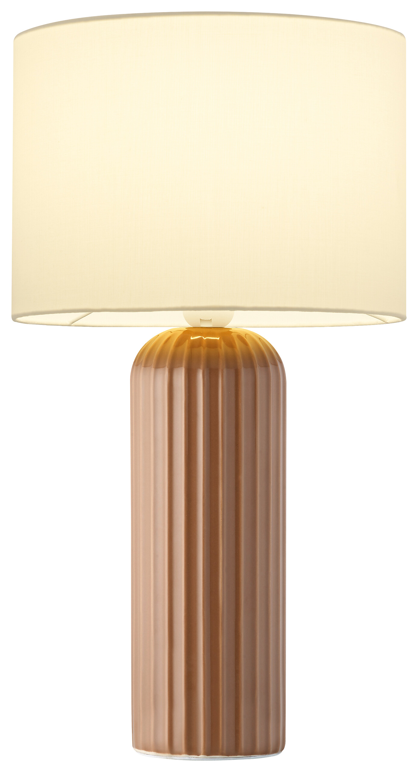 Reality Leuchten Tischleuchte Blaire mokka beige Keramik Stoff B/L: ca. 20x36 cm