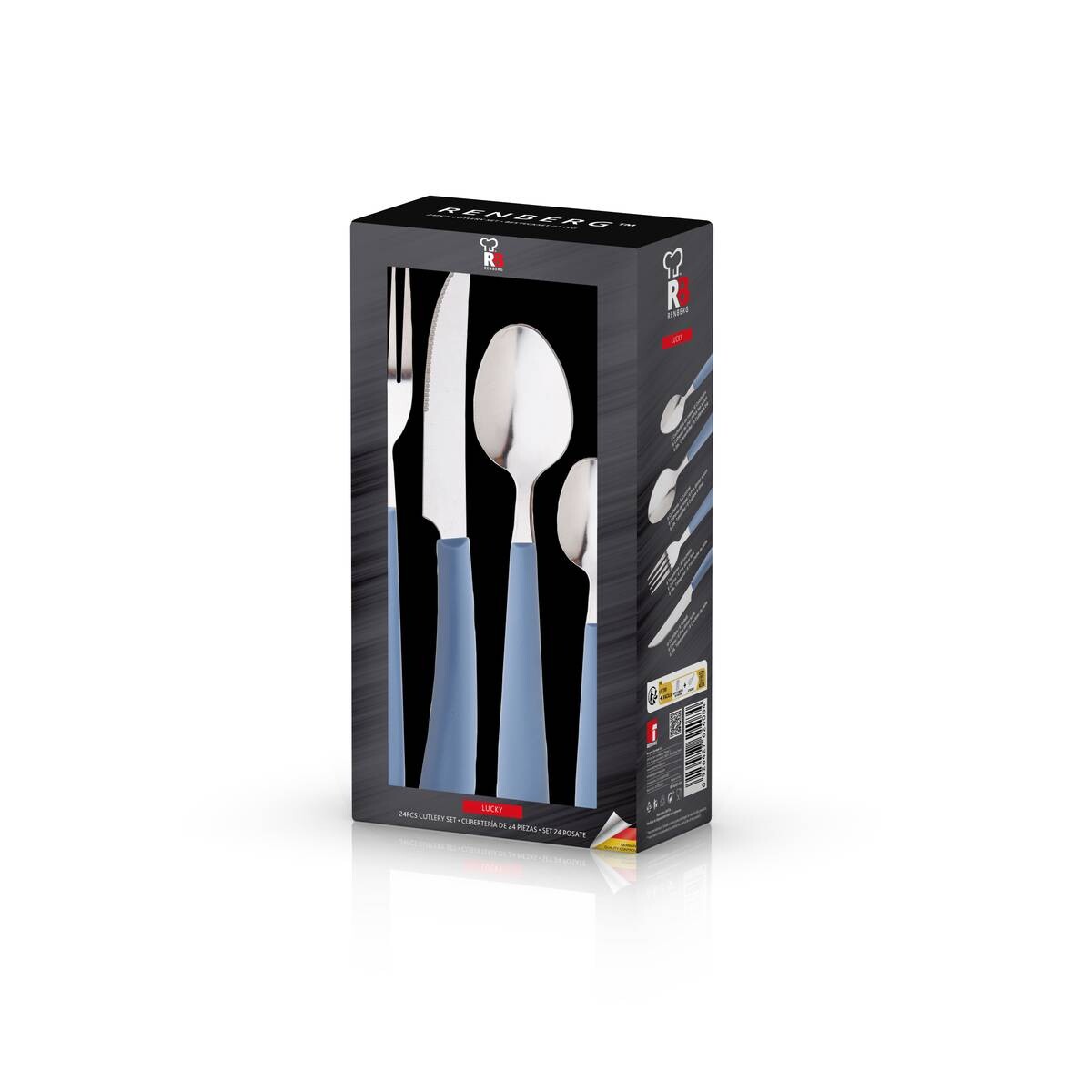 RENBERG Besteckset Lucky grau Edelstahl 24 tlg.
