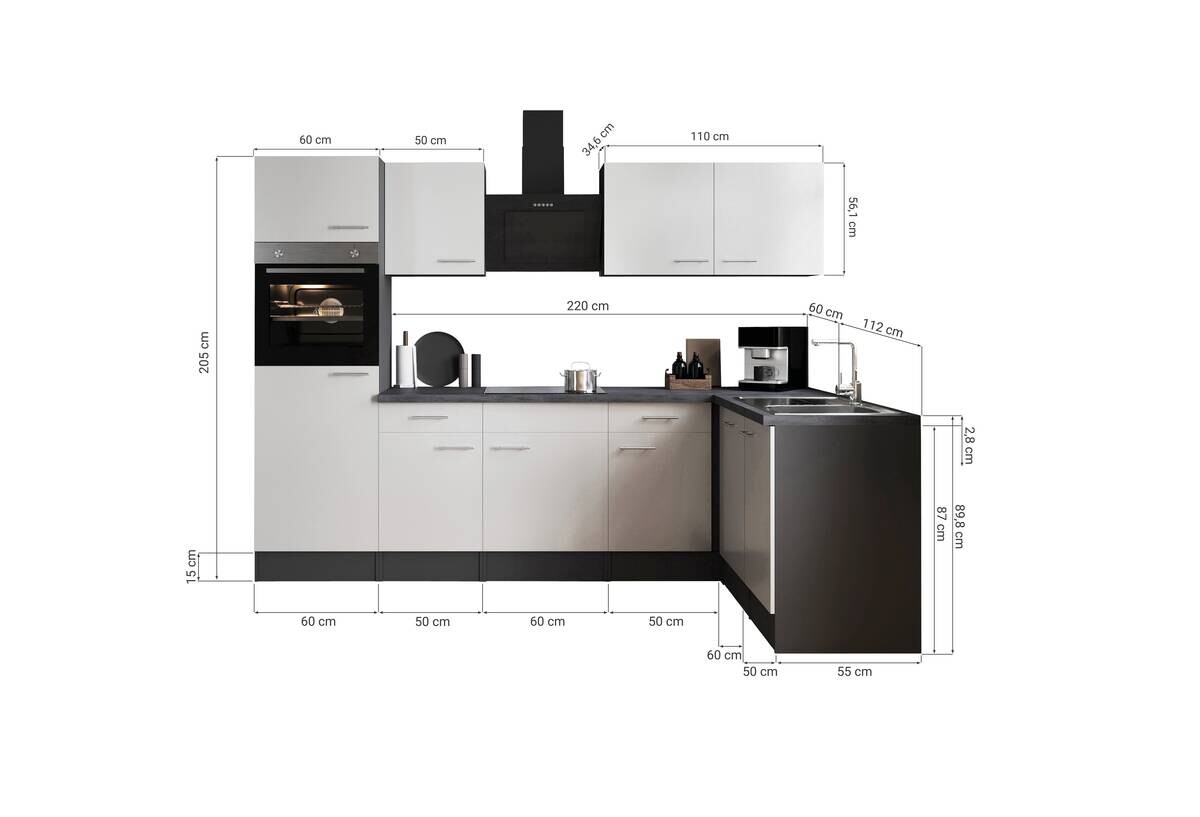 Winkelküche Oliver B/H/T: ca. 280x205x172 cm