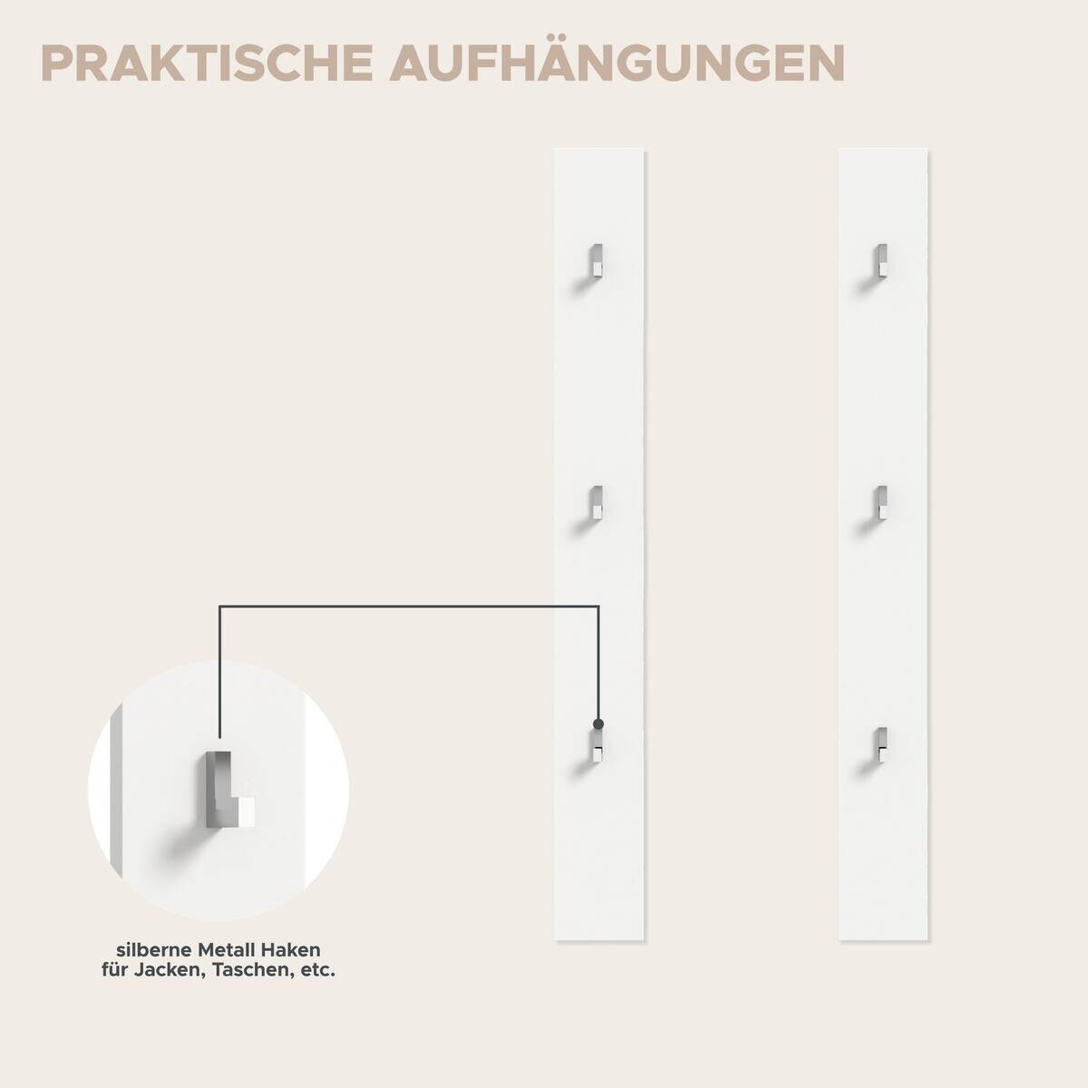 Garderobe PROJEKT X weiß weiß Hochglanz B/H/T: ca. 179x191x37 cm