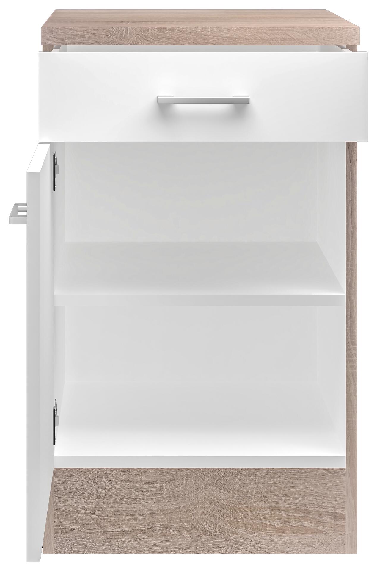 Unterschrank SAMOA weiß Eiche Nachbildung B/H/T: ca. 50x85x60 cm Unterschrank SAMOA weiß Eiche Nachbildung B/H/T: ca. 50x85x60 cm