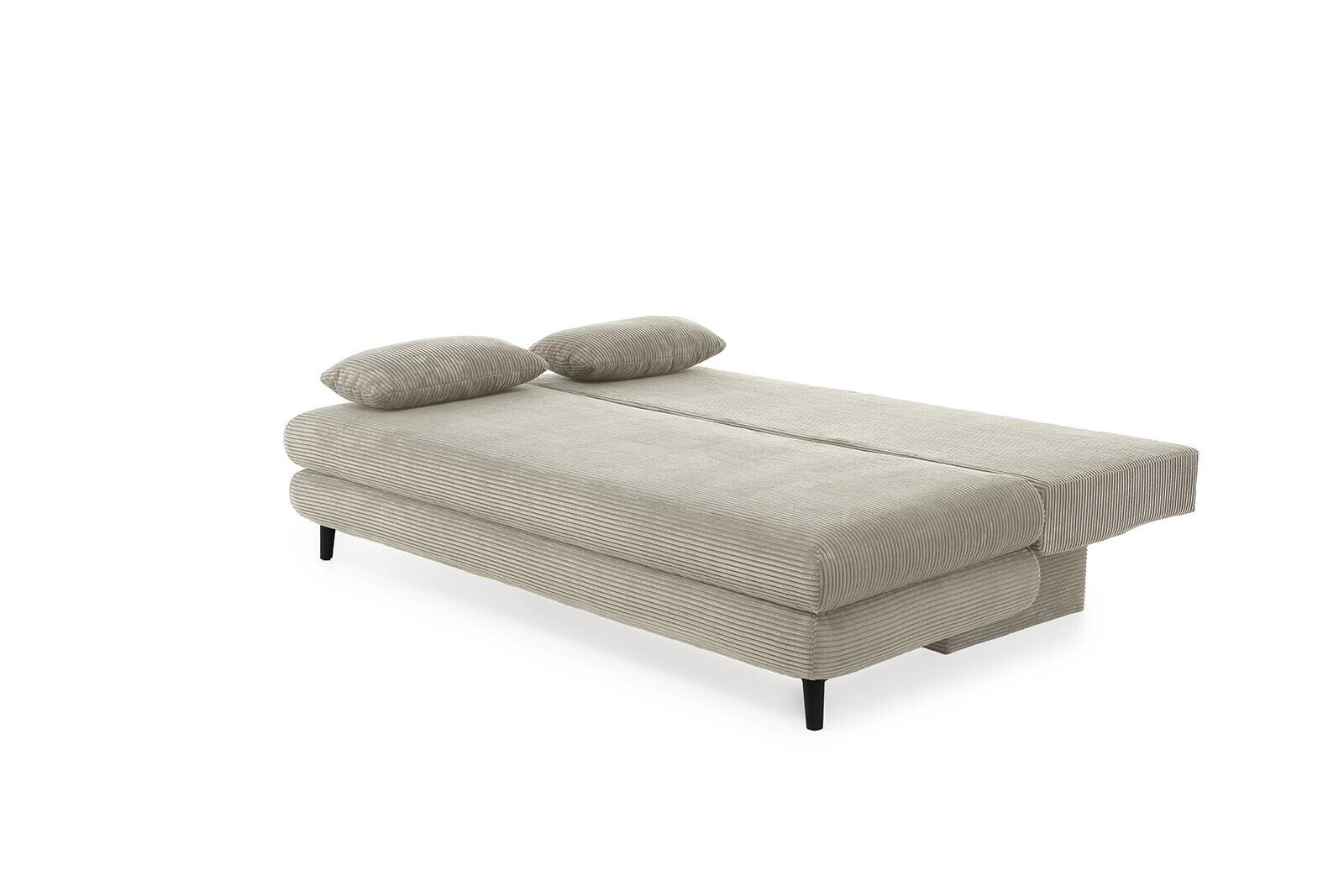 Schlafsofa Greige Microfaser B/H/T: ca. 202x74x99 cm