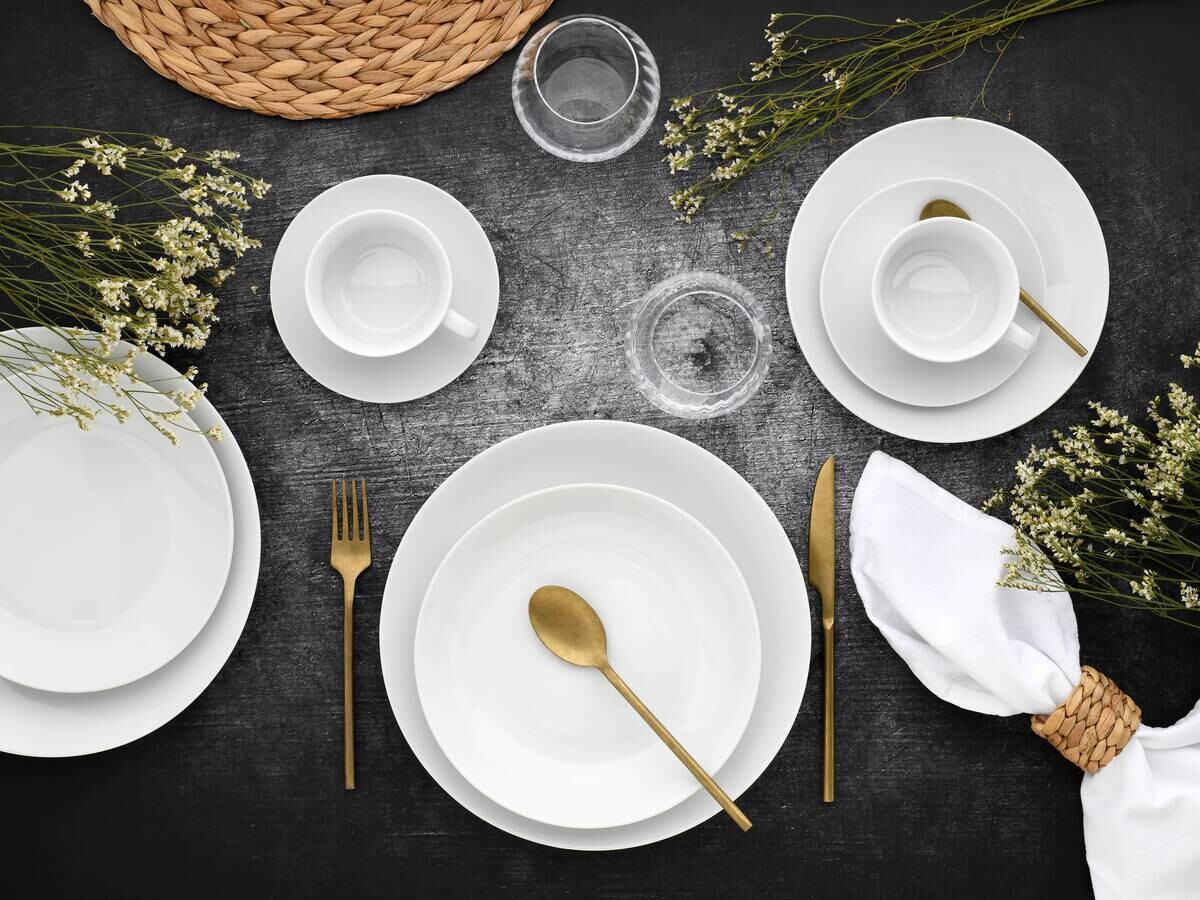 CreaTable Kombiservice Luna weiß Porzellan 30 tlg.