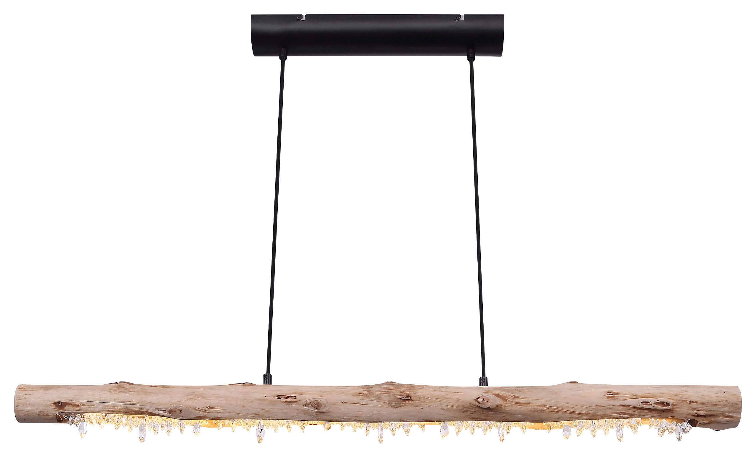 GLOBO Pendelleuchte FELICITAS 15354-15 natur schwarz Holz Metall B/H/T: ca. 100x150x8 cm