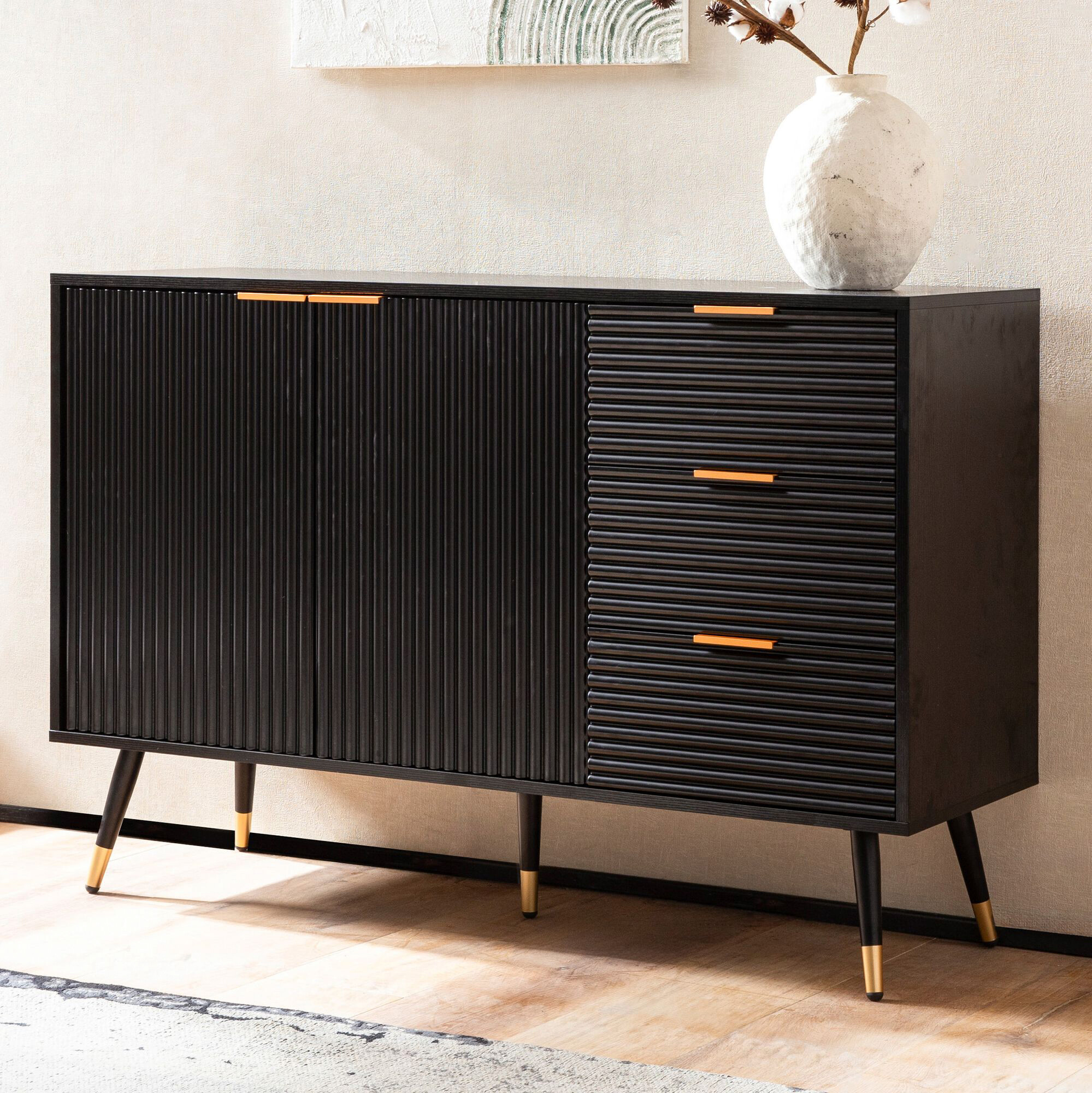 Sideboard schwarz B/H/T: ca. 120x80x40 cm Sideboard schwarz B/H/T: ca. 120x80x40 cm