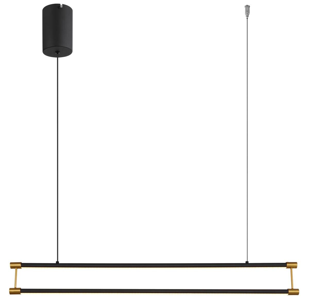 GLOBO LED-Pendelleuchte mattschwarz gold Opal Metall Kunststoff B/H/T: ca. 84x150x9 cm 1.0 Brennstellen