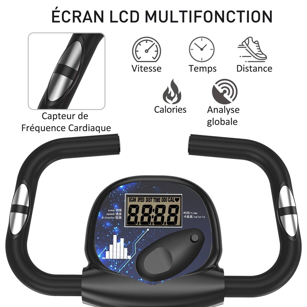 HOMCOM Fahrradtrainer schwarz Stahl B/H/T: ca. 43x109x97 cm