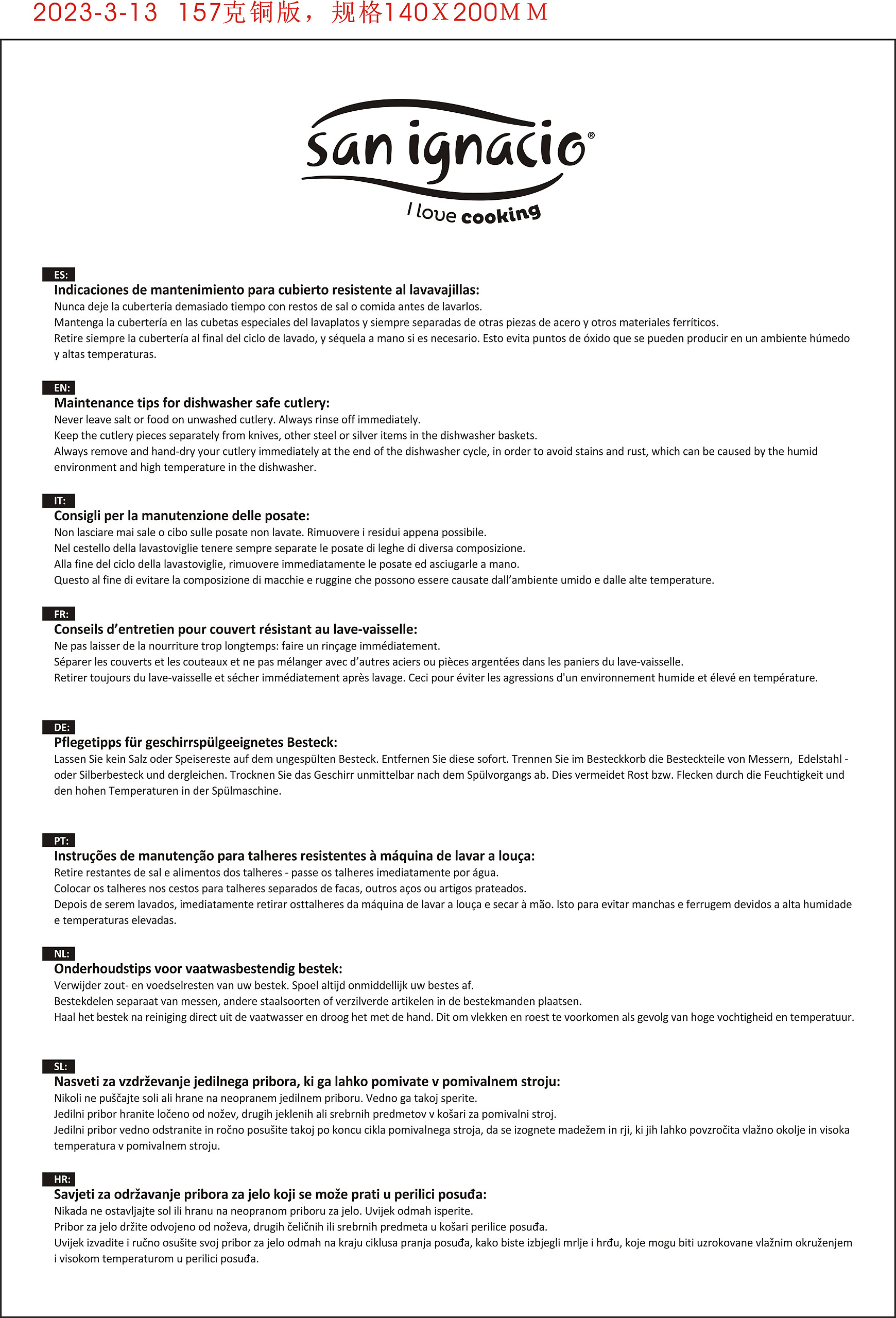 SAN IGNACIO Besteckset CRETE MATE