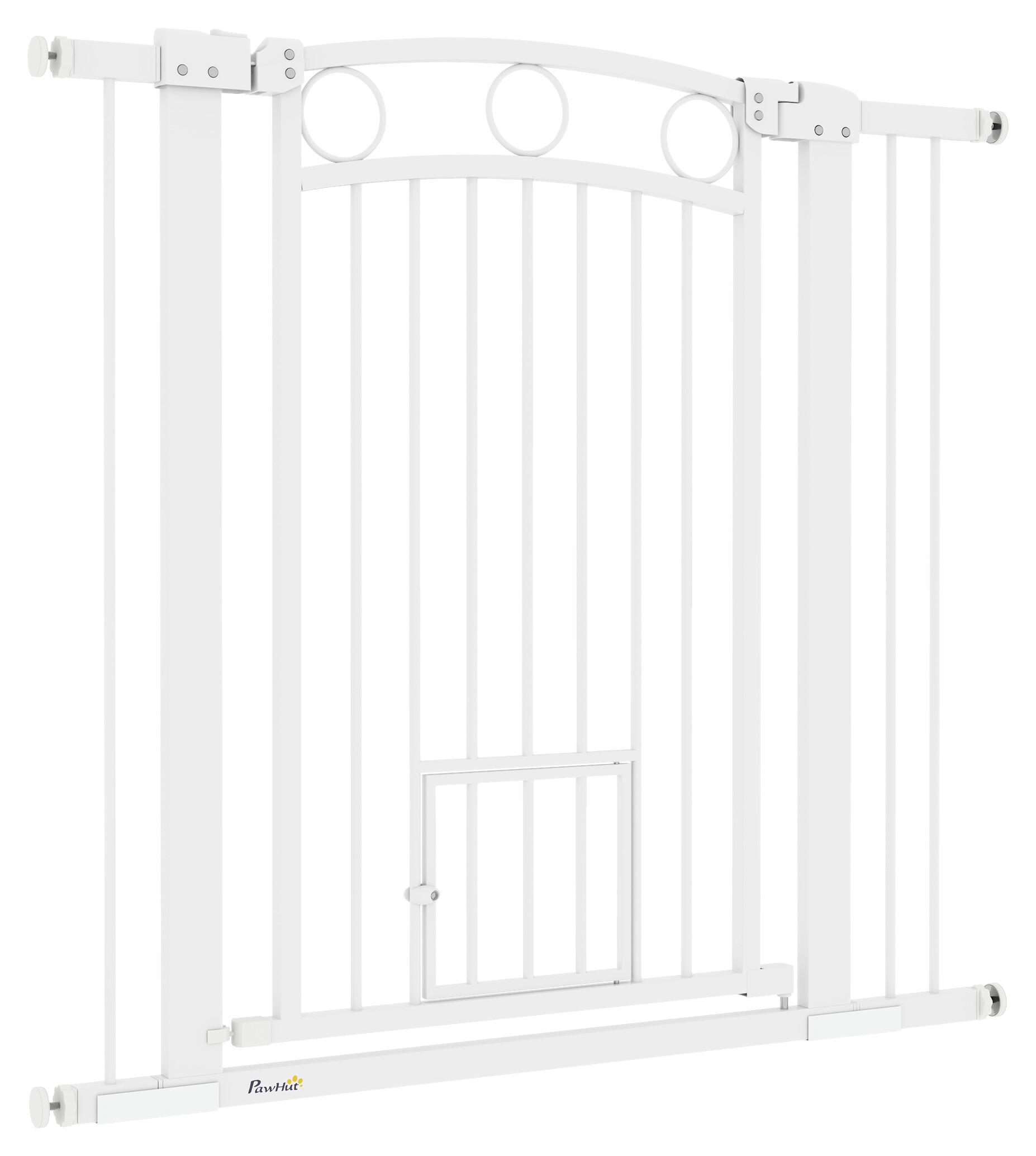 PawHut Türschutzgitter weiß Metall B/H/L: ca. 5x96x104 cm