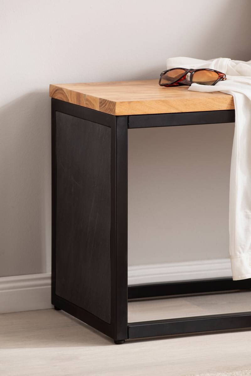 Sitzbank schwarz B/H/T: ca. 120x45x35 cm