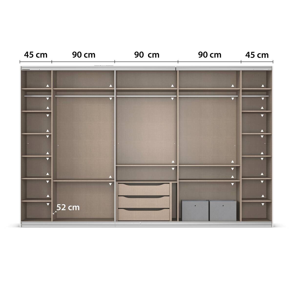 Kleiderschrank Kulmbach Alpinweiß B/H/T: ca. 360x229x62 cm