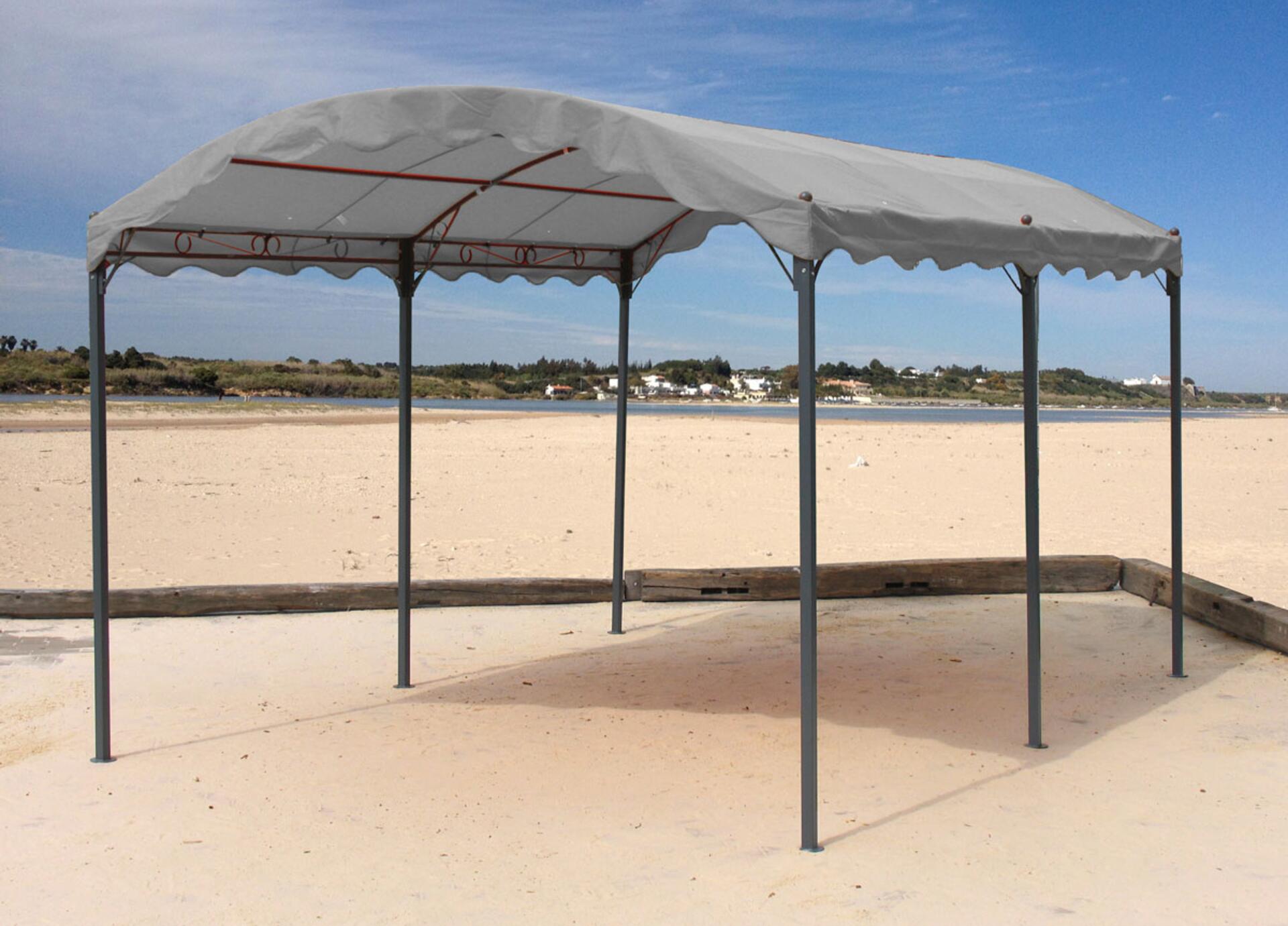 Grasekamp Seitenteile für Bogenpergola grau Kunststoff B/L: ca. 300x400 cm