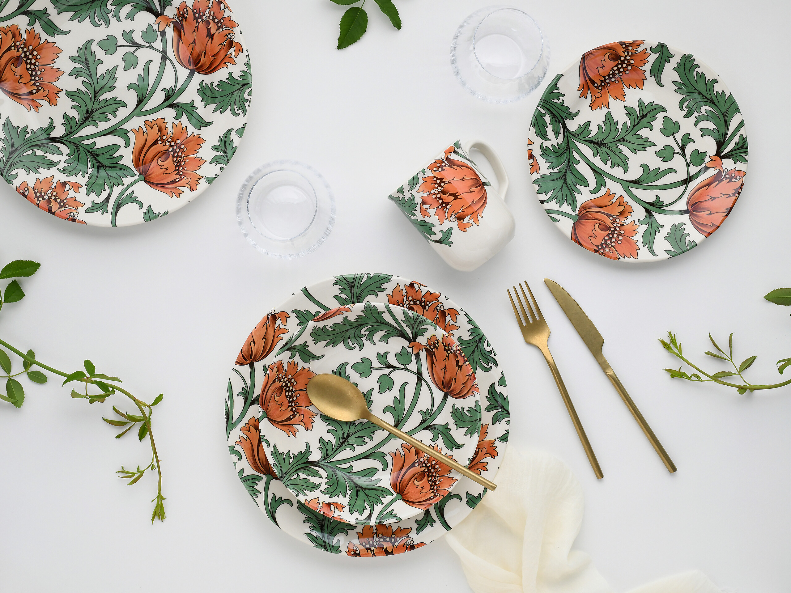 CreaTable Kombiservice Florentina rot Steingut 16 tlg.