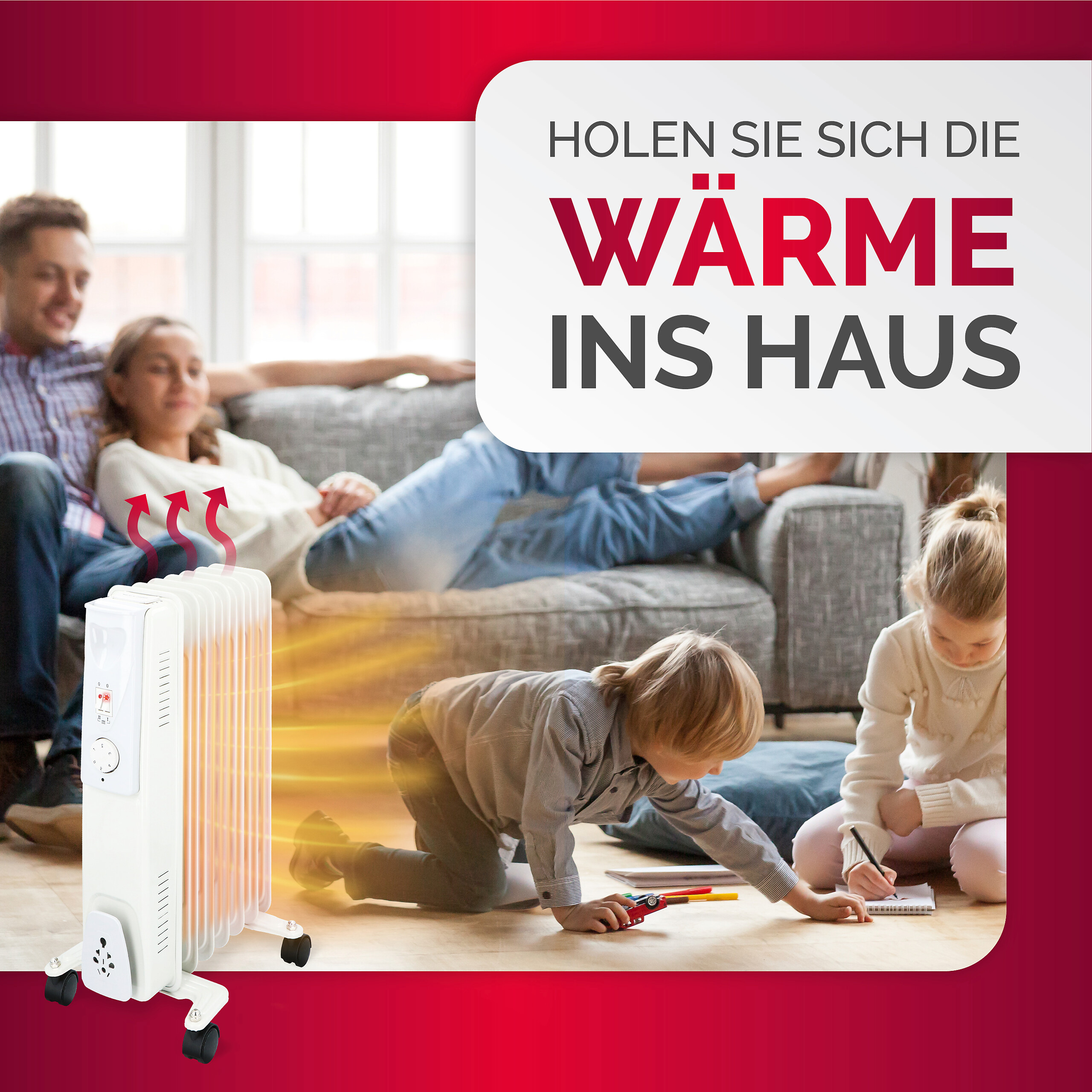 Ölradiator weiß Metall B/H/L: ca. 23,5x55x33 cm ca. 1500 W