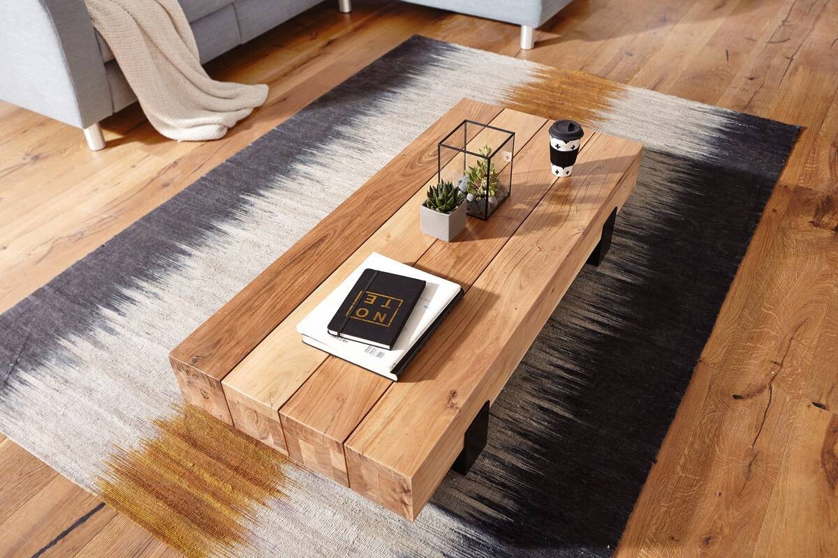 Wohnling Couchtisch braun B/H/T: ca. 130x25x59 cm