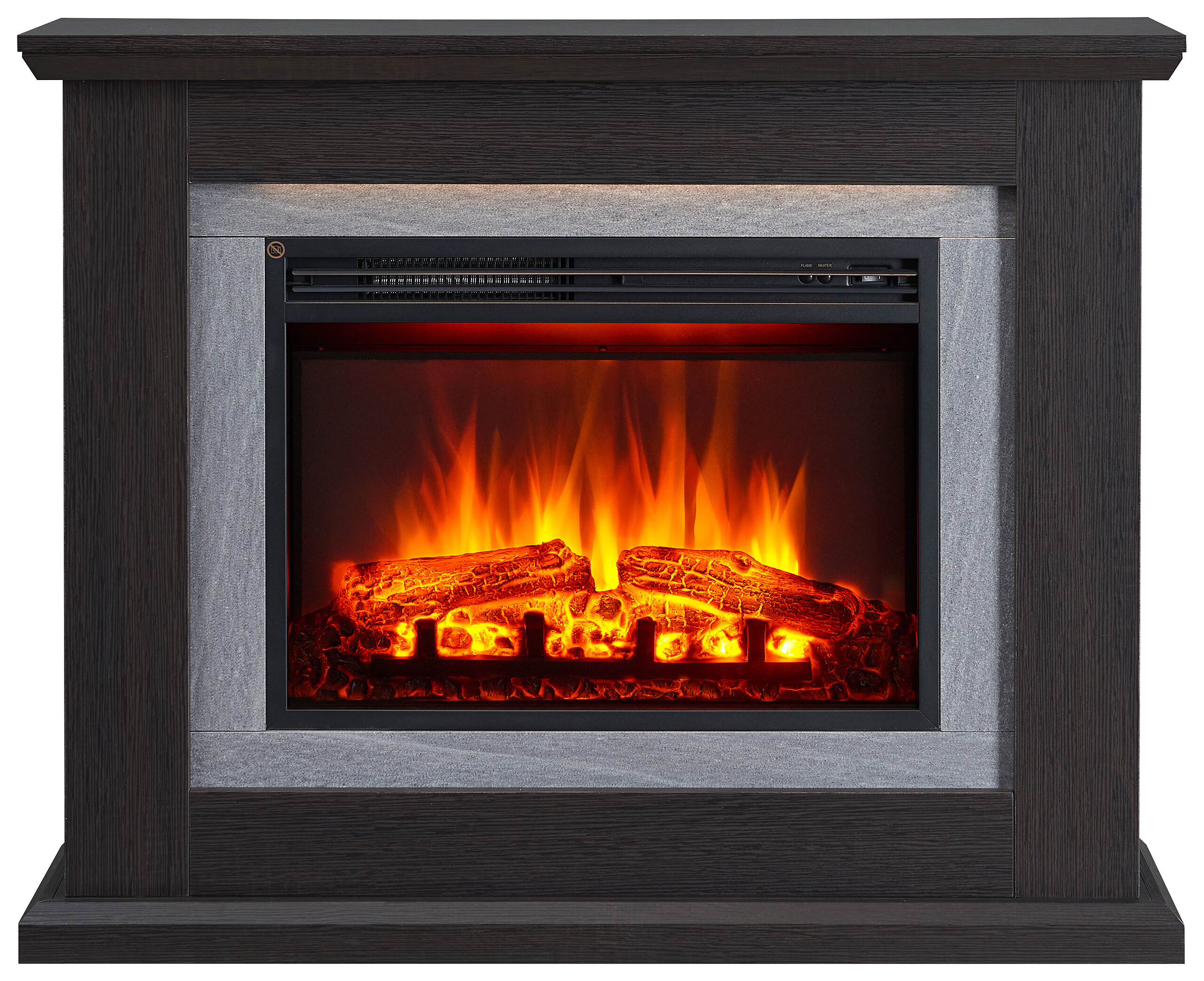 Balderia Elektrischer Kamin Charon dunkelbraun MDF B/H/T: ca. 100x84x25 cm