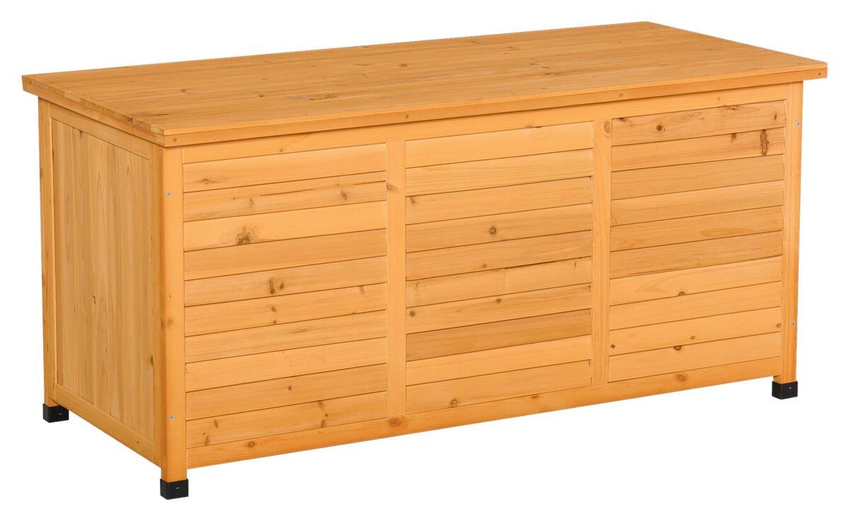 Outsunny Gartenschrank natur Holz B/H/L: ca. 56x60x127 cm