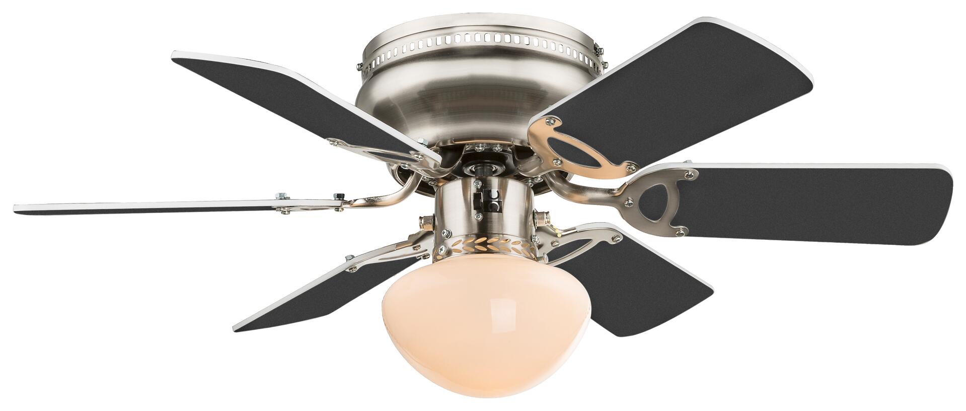 GLOBO Deckenventilator 0307W nickel matt H/D: ca. 28x76 cm max. 60 W