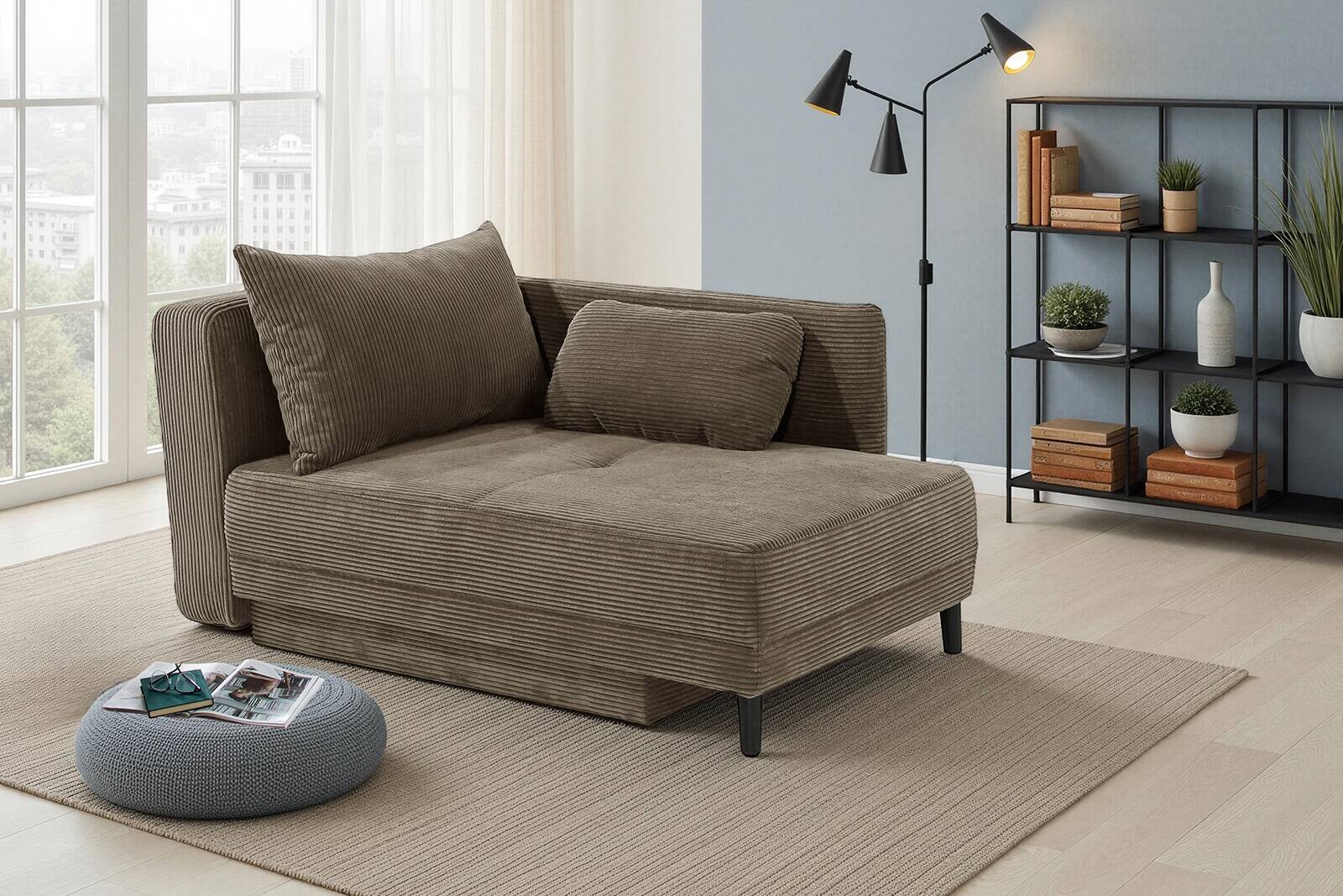 Recamiere taupe Microfaser B/H/T: ca. 155x81x73 cm