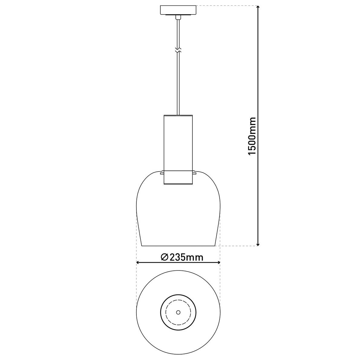 Näve Leuchten Pendelleuchte messing Metall Glas B/H/T/D: ca. 23,5x150x23,5x23,5 cm E27 1 Brennstellen