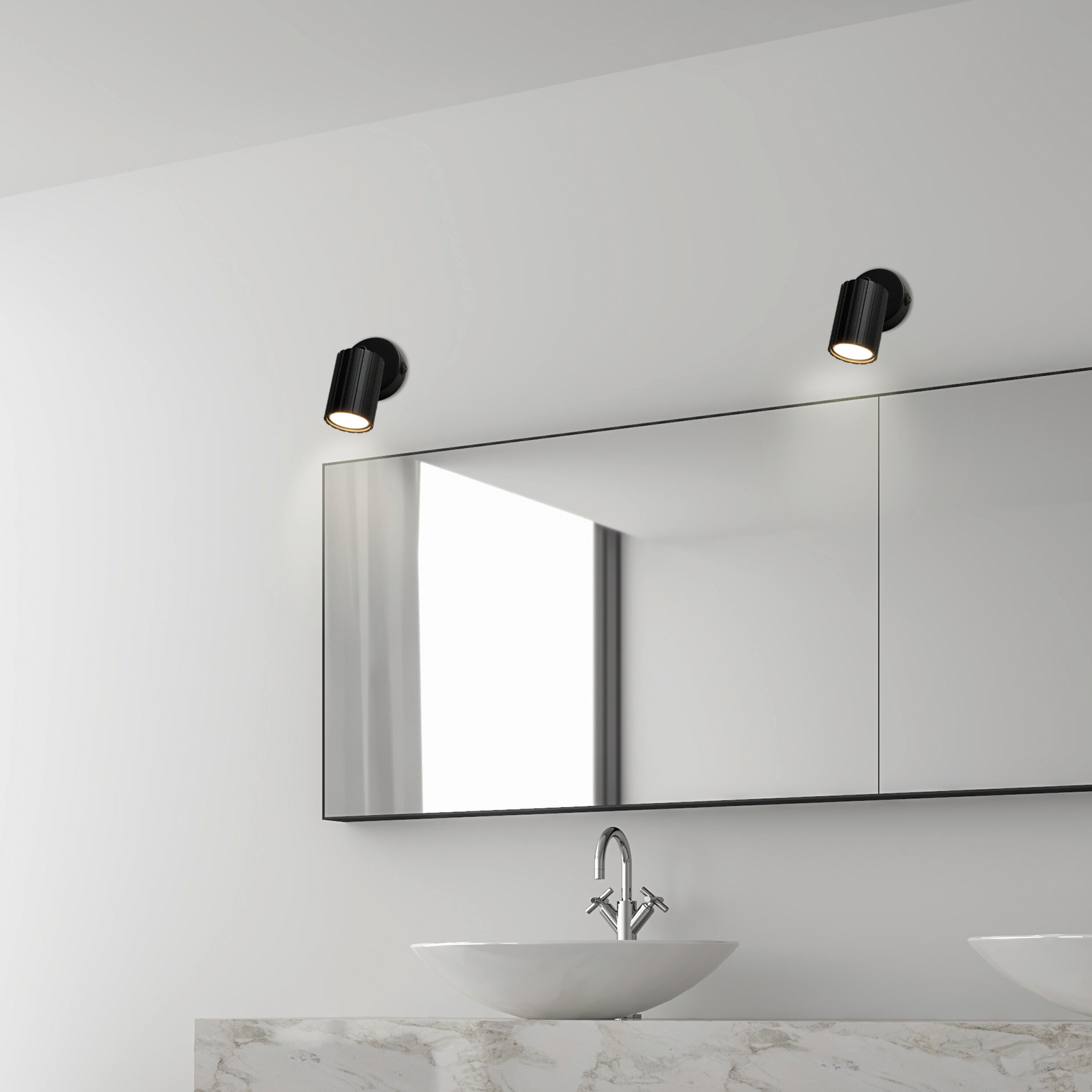 Lamkur Wandleuchte Prisma schwarz Stahl B/H/L: ca. 8x16x8 cm GU10 1 Brennstellen