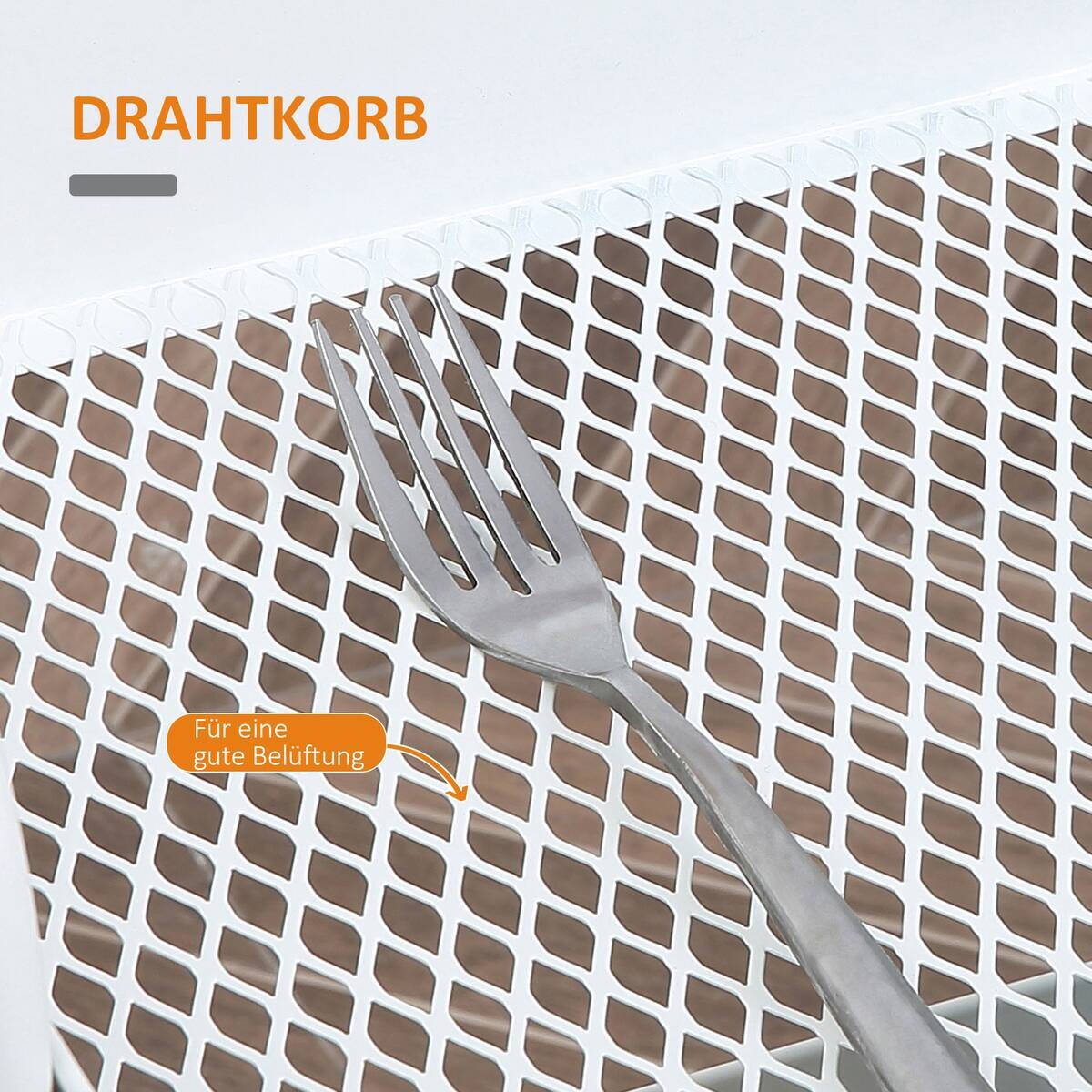 HOMCOM Küchenwagen weiß Edelstahl B/H/L: ca. 31x45x79,4 cm