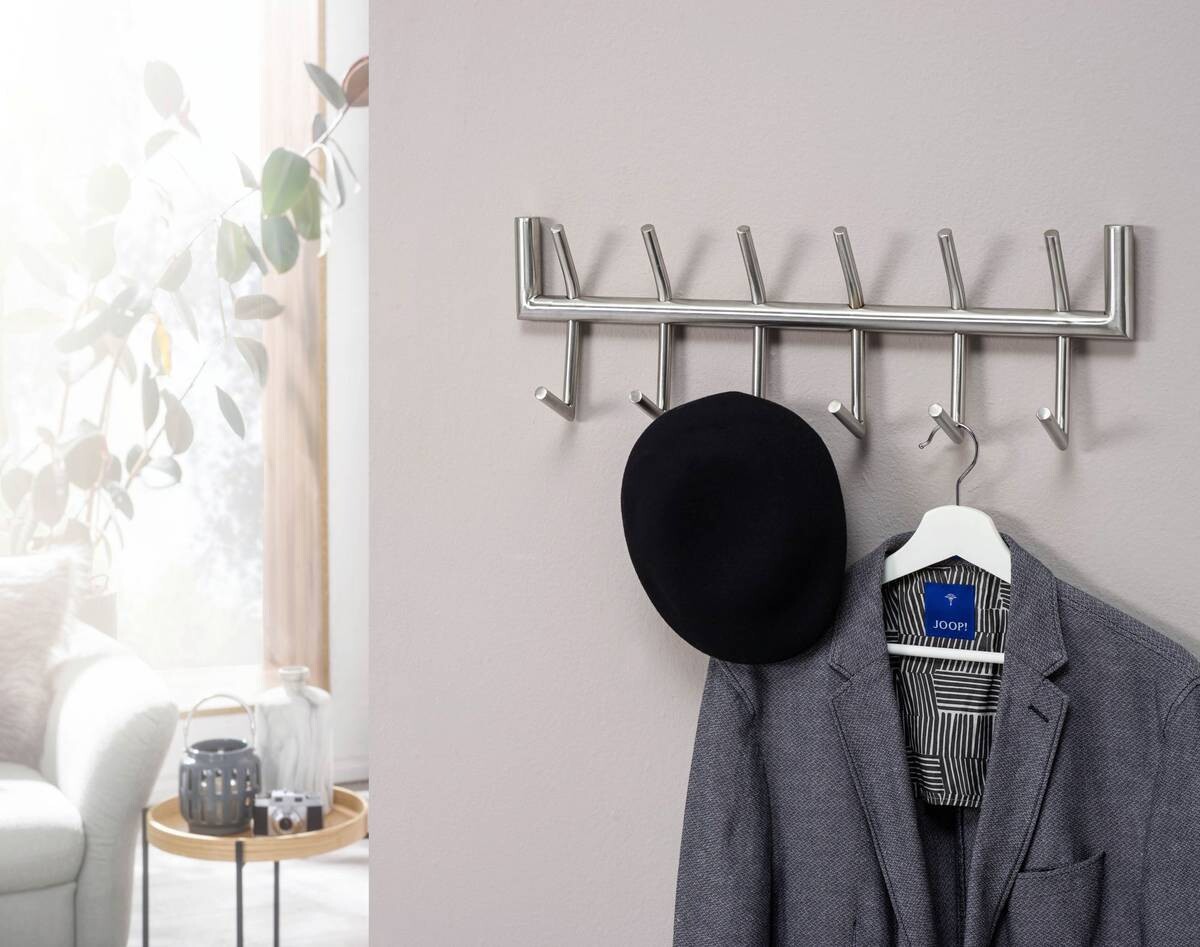 Garderobe Stahl poliert B/H/T: ca. 60x19x10 cm