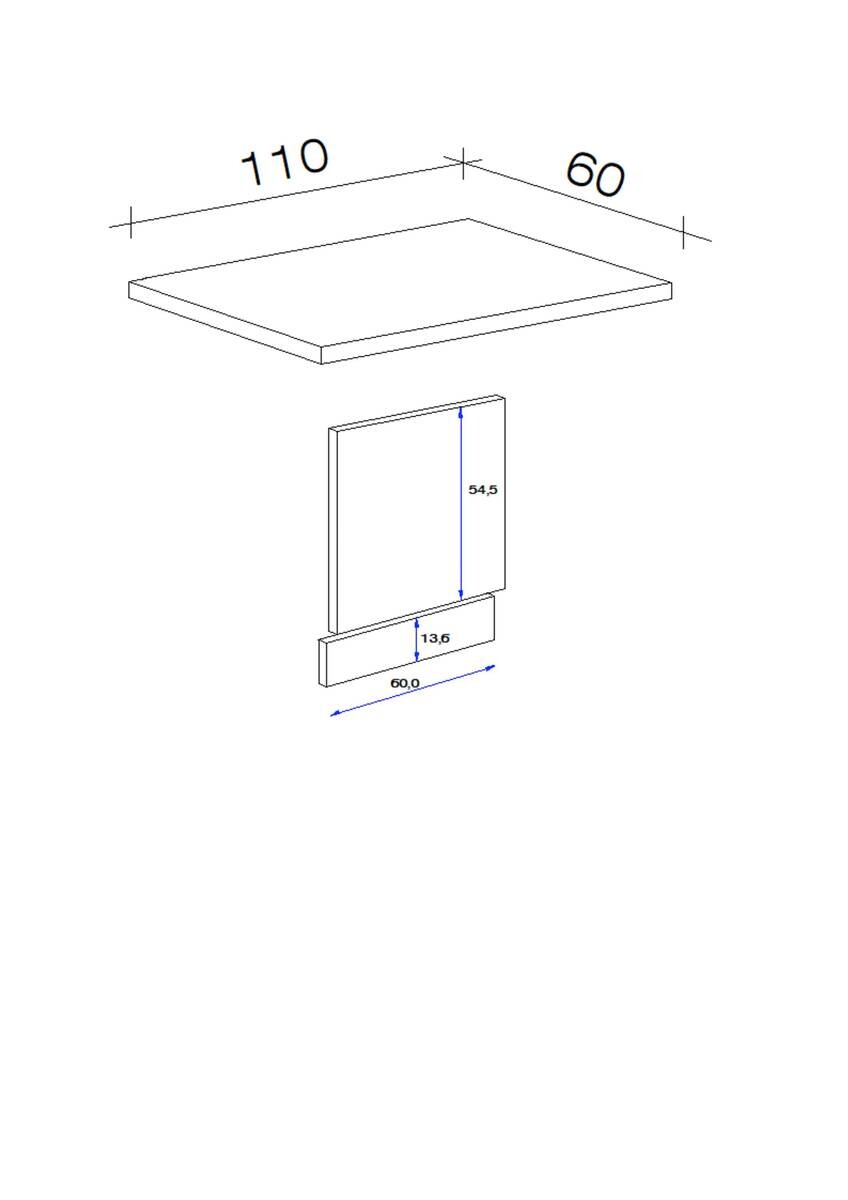 Geschirrspüler- Frontset Valero weiß Hochglanz B/H/T: ca. 110x86x60 cm