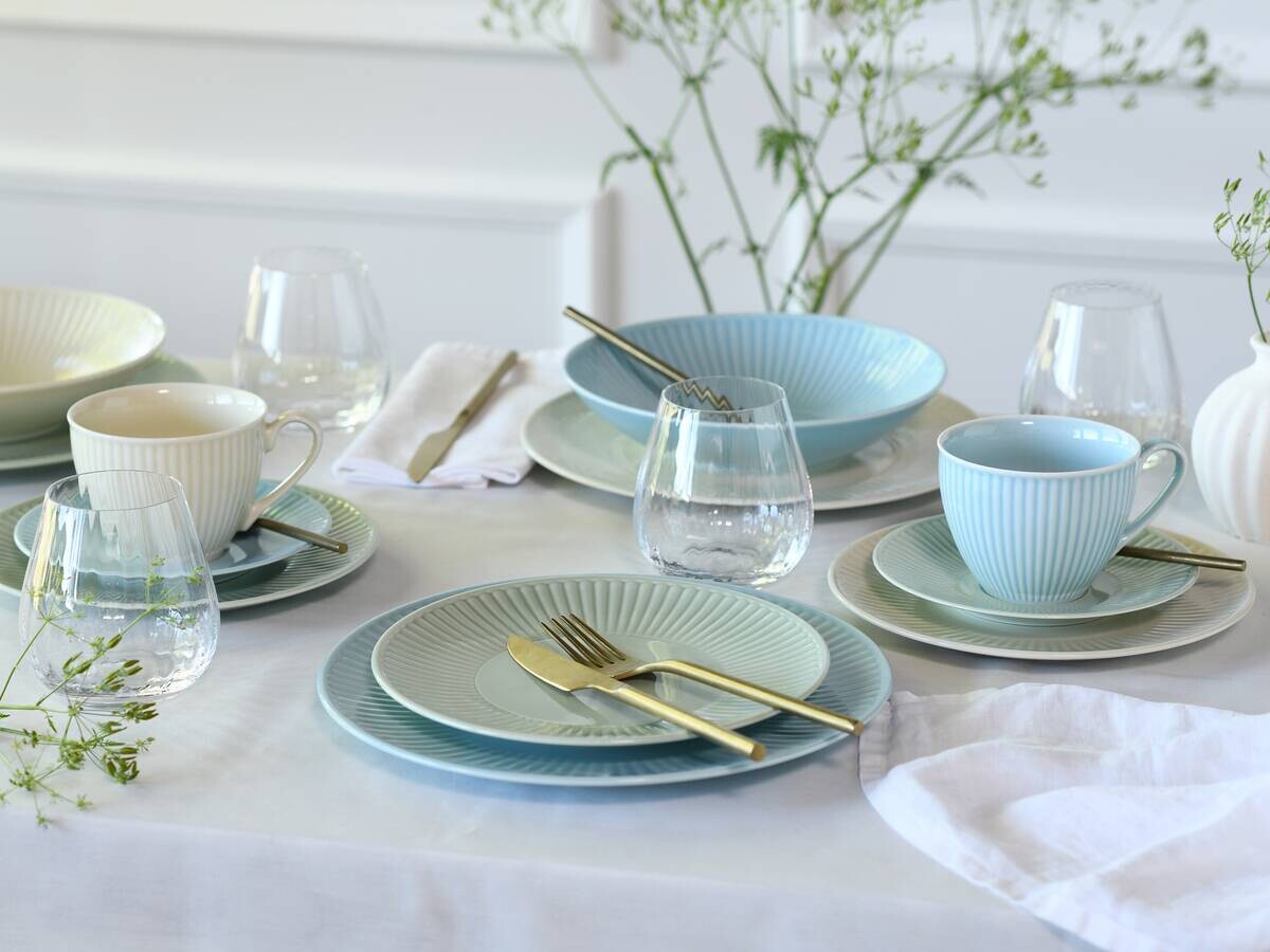 CreaTable Kaffeeservice Valencia bunt Porzellan 18 tlg.