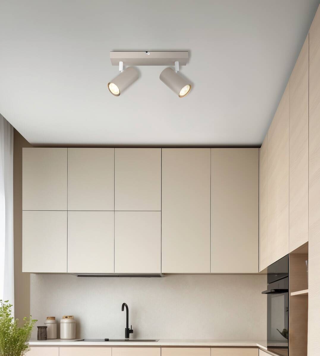 GLOBO Spot sand weiß Metall B/H/L: ca. 26x6x12 cm GU10 2 Brennstellen