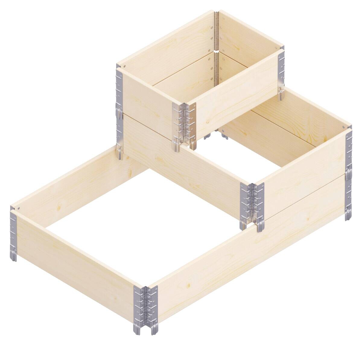 UPYARD Stufenbeet INDUSTRIAL natur Holz B/L: ca. 40x60 cm