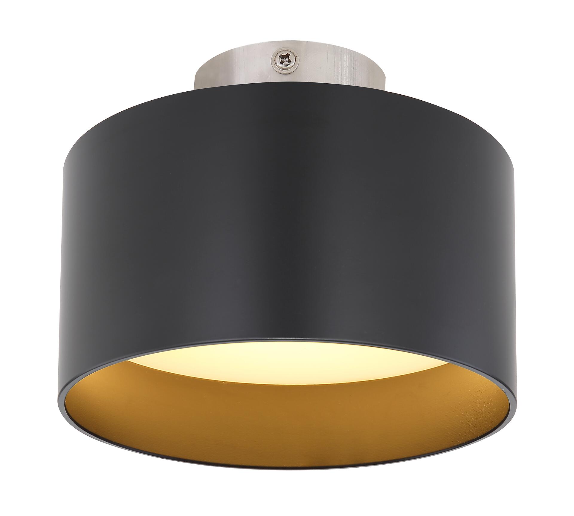 GLOBO Deckenleuchte Jenny schwarz Satiniert Aluminium Kunststoff H/D: ca. 11x14 cm