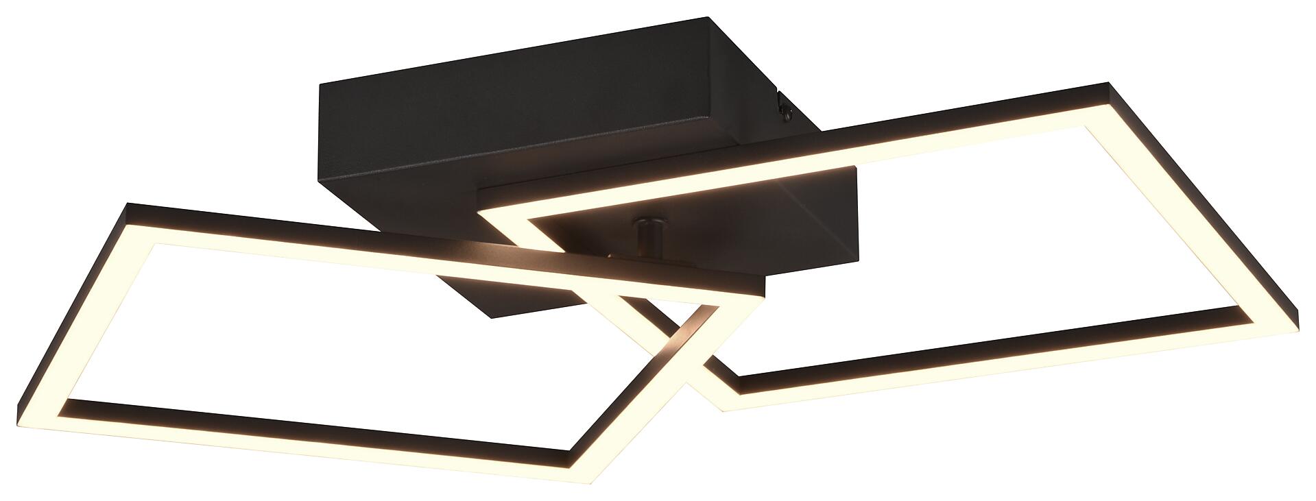 Reality LED-Deckenleuchte Trail schwarz Metall B/H/T: ca. 45x40x7 cm