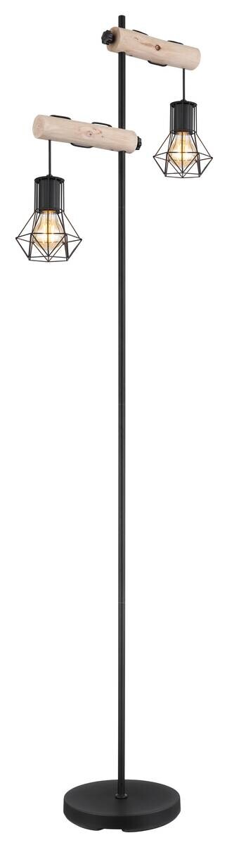 GLOBO Stehleuchte Priska schwarz Metall B/H/T: ca. 25x168x48 cm E27 2 Brennstellen