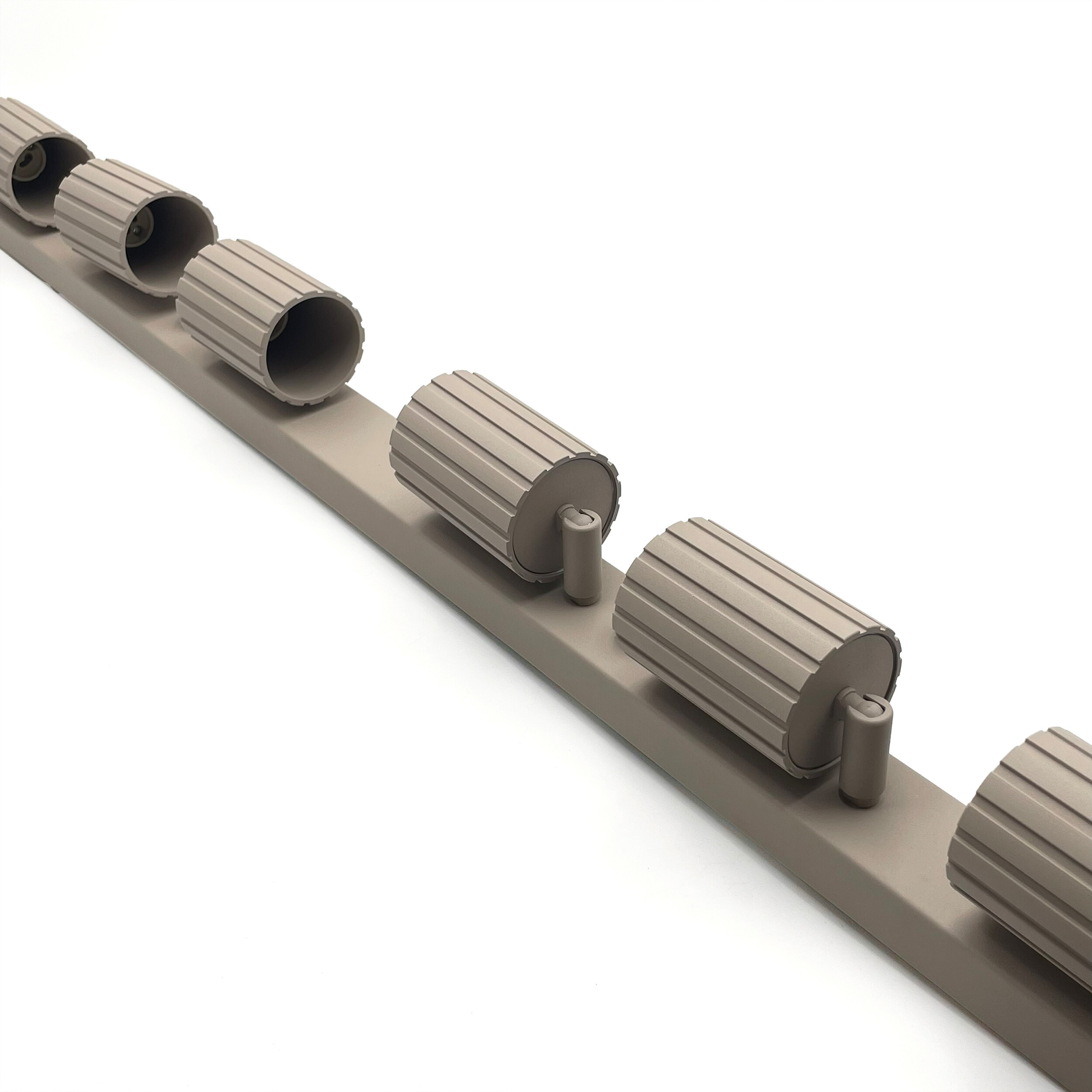 Lamkur Strahler Prisma beige Stahl B/H/L: ca. 6,5x16,5x117 cm 6 Brennstellen