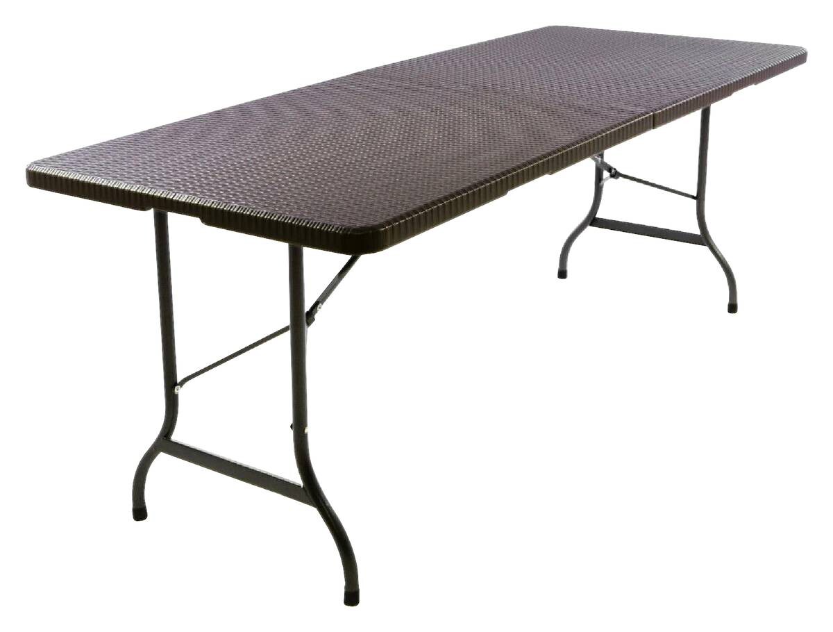 VCM Gartentisch braun Metall B/H/L: ca. 70x75x180 cm