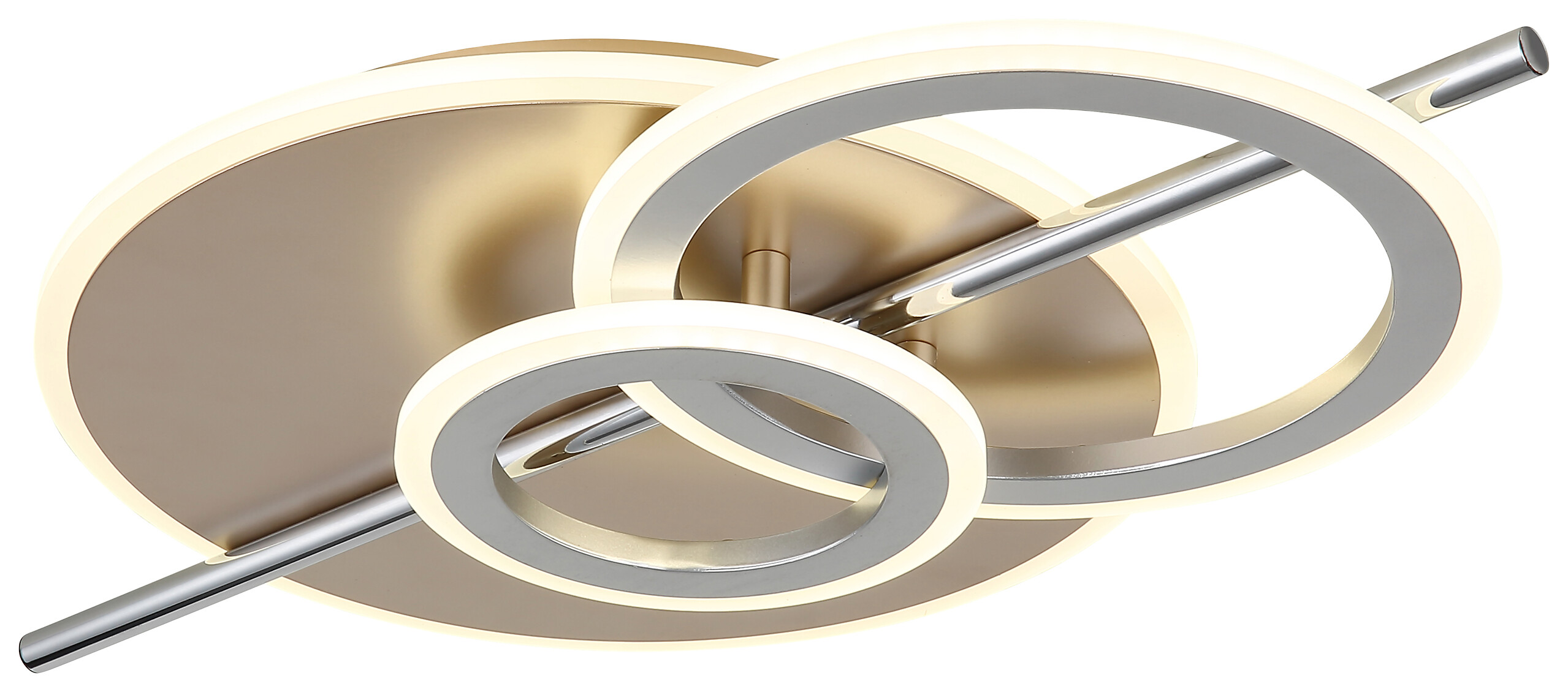 GLOBO LED-Deckenleuchte Opal champagner Metall B/H/L: ca. 32x8,5x55 cm 1 Brennstellen