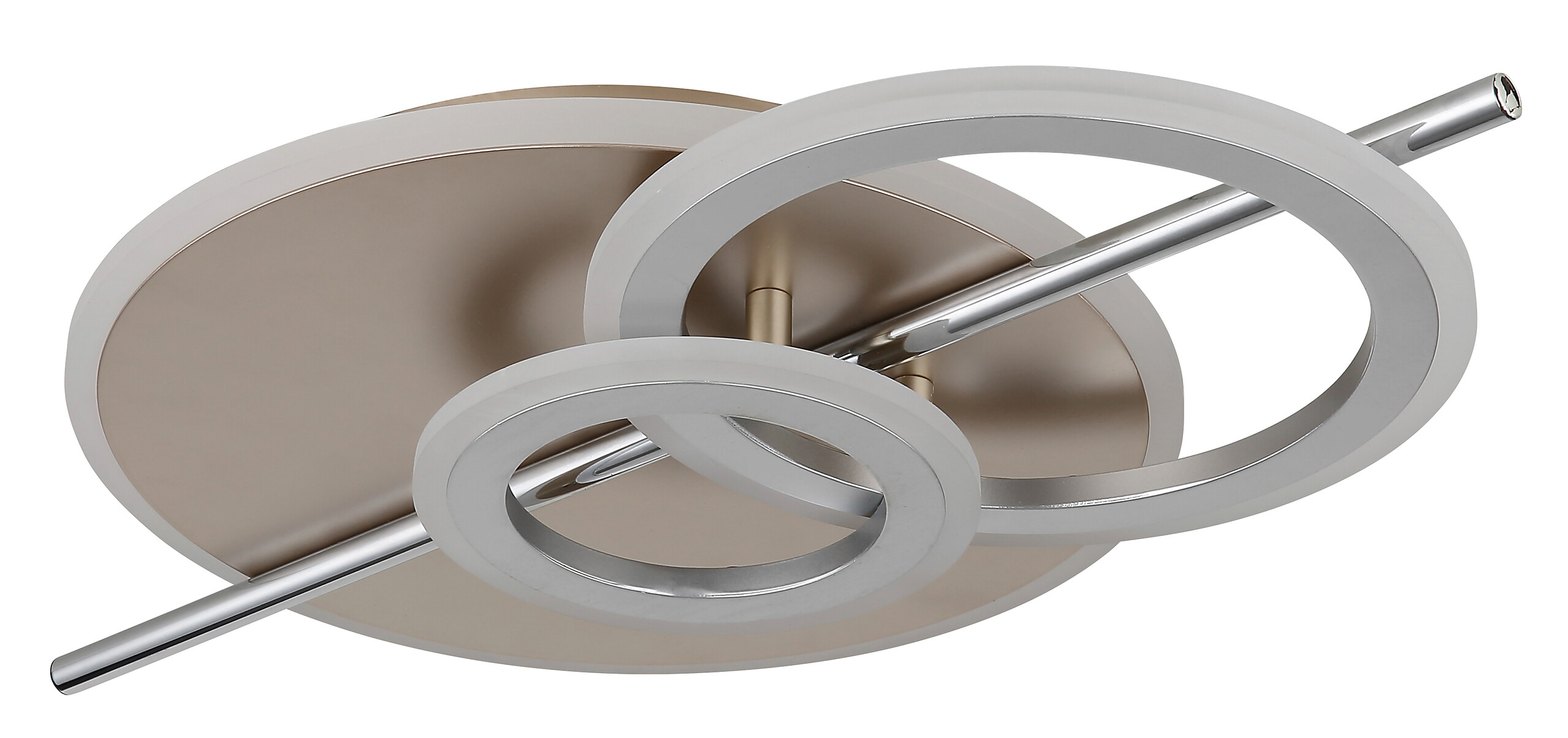 GLOBO LED-Deckenleuchte Opal champagner Metall B/H/L: ca. 32x8,5x55 cm 1 Brennstellen