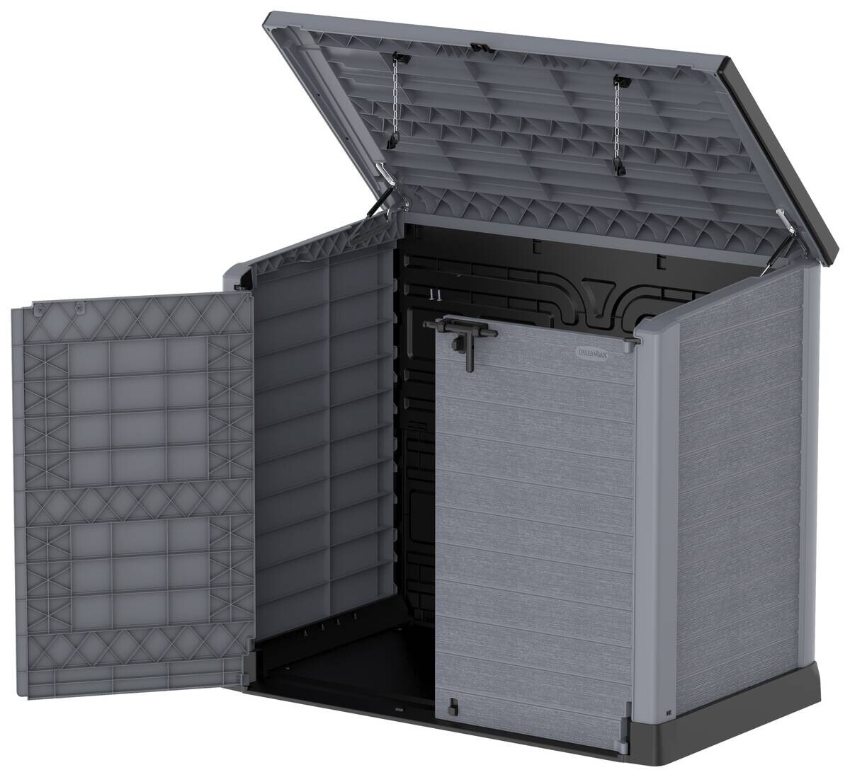 VCM Mülltonnenbox 2er StoreAway grau Kunststoff B/H/L: ca. 145x125x83 cm