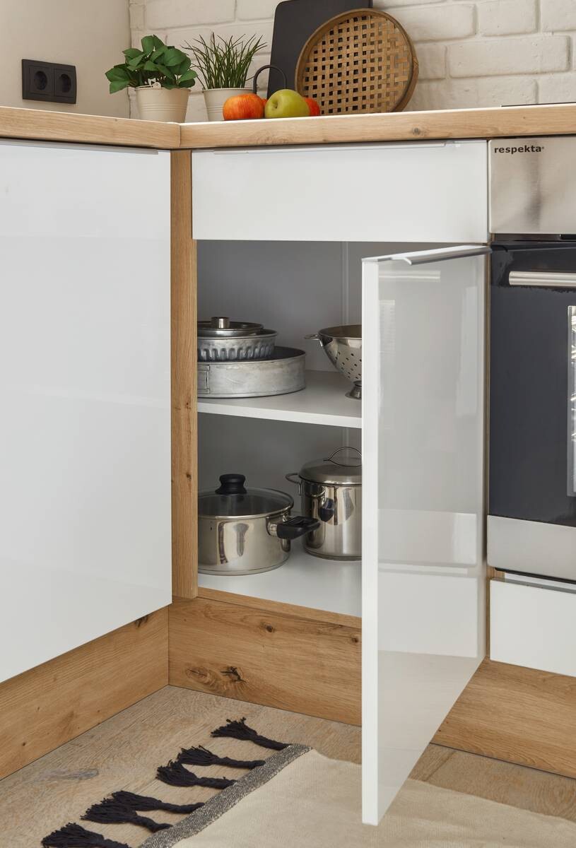 Respekta Winkelküche Marleen weiß Hochglanz B/H/T: ca. 211x220x170 cm