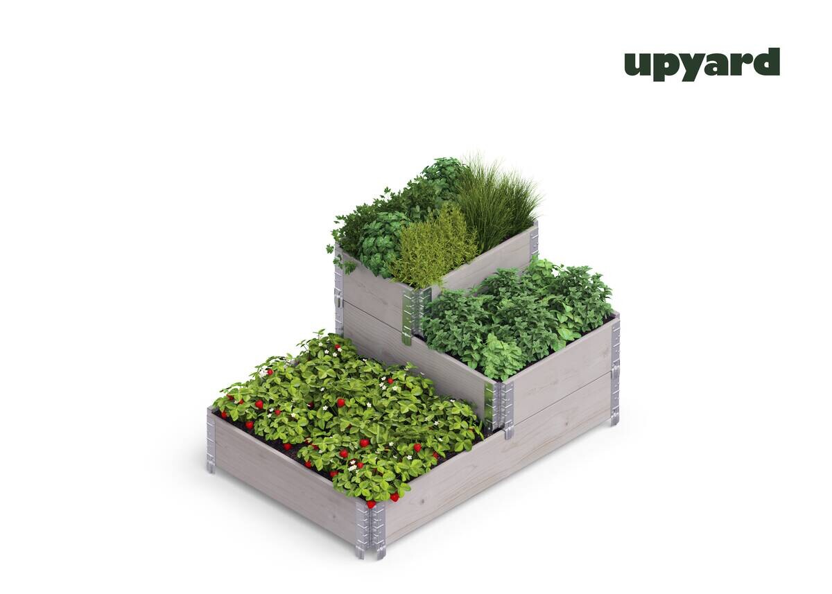 UPYARD Stufenbeet INDUSTRIAL grau Holz B/L: ca. 40x60 cm