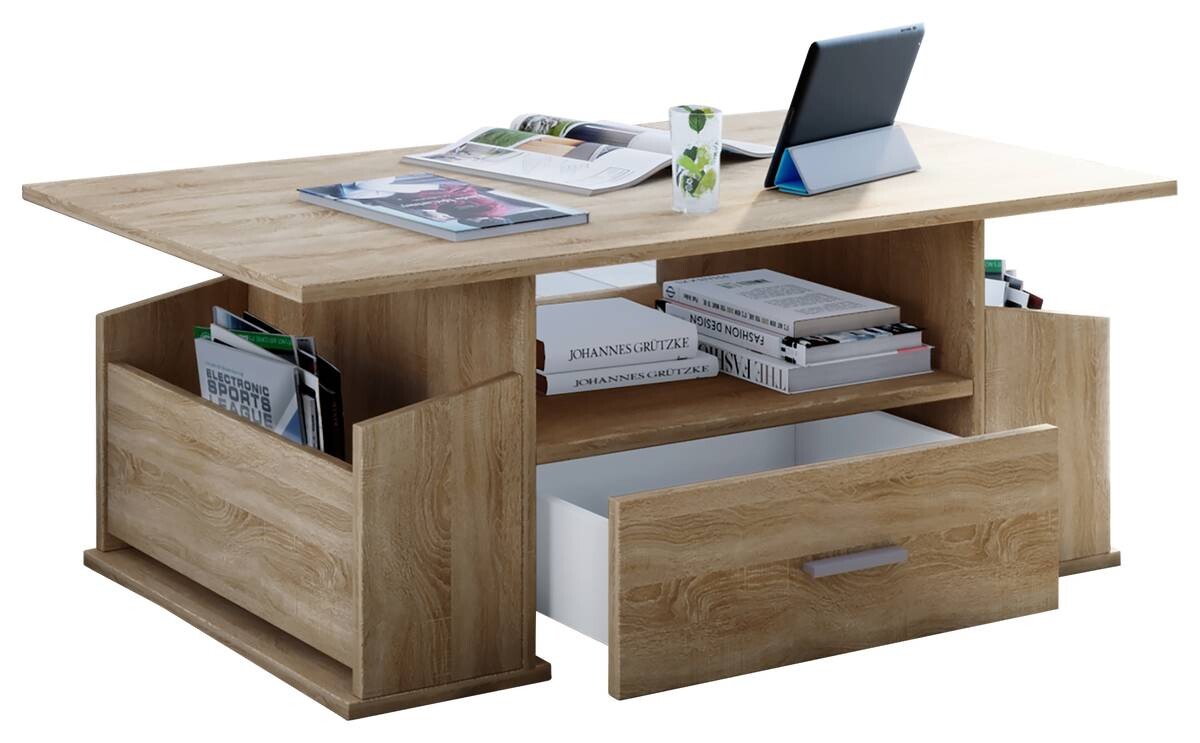 VCM Möbel Couchtisch Junata Eiche Sonoma Holzwerkstoff B/H/T: ca. 110x44x52 cm