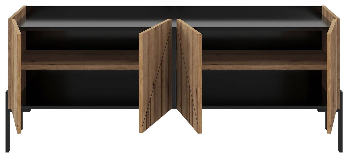 TV-Lowboard Neo Evoke Oak Nachbildung schwarz B/H/T: ca. 153x62x40 cm