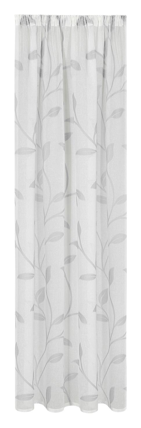 Dekovorhang Blattranke hellgrau B/L: ca. 140x245 cm